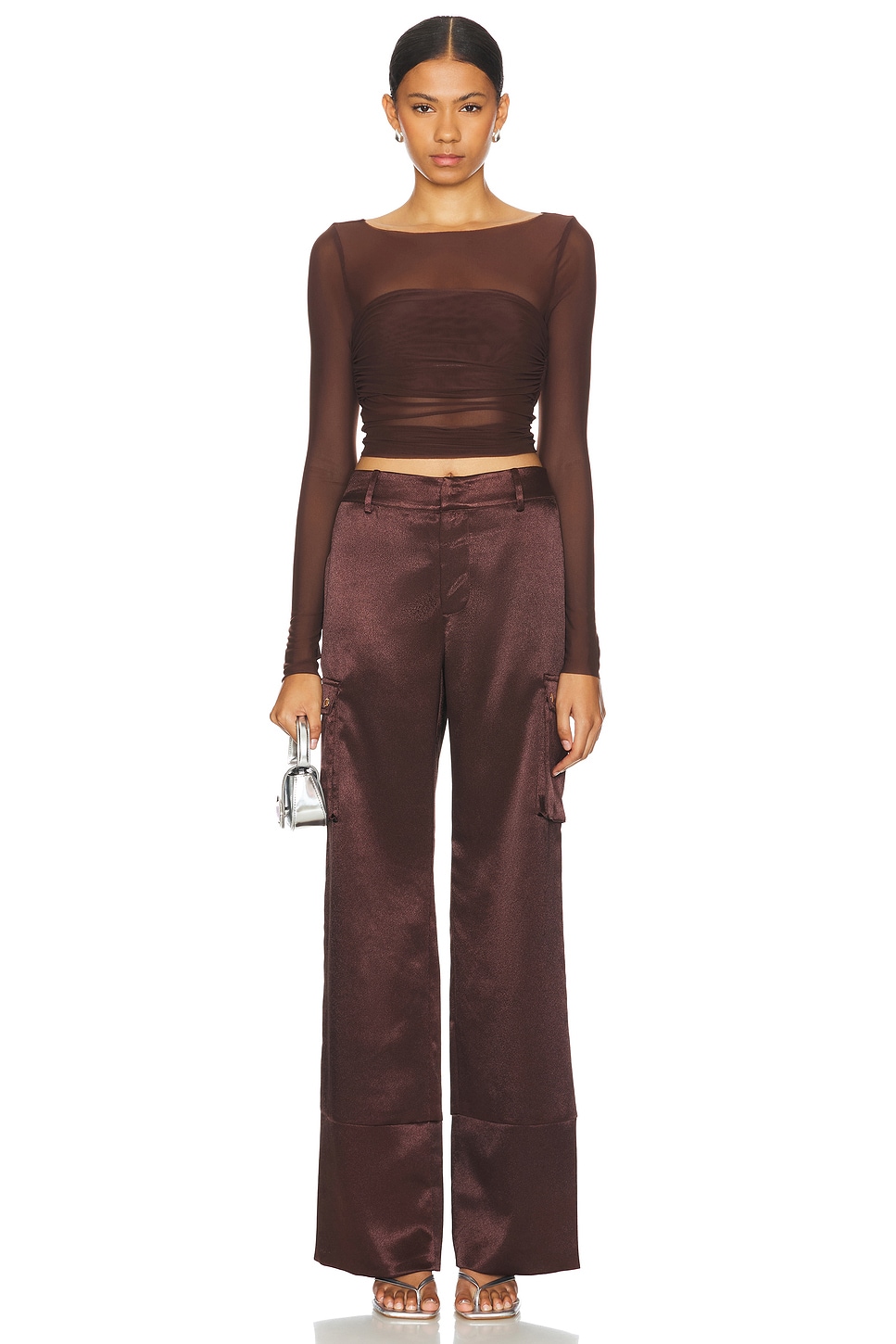 SER.O.YA Galia Satin Cargo Pant thumbnail