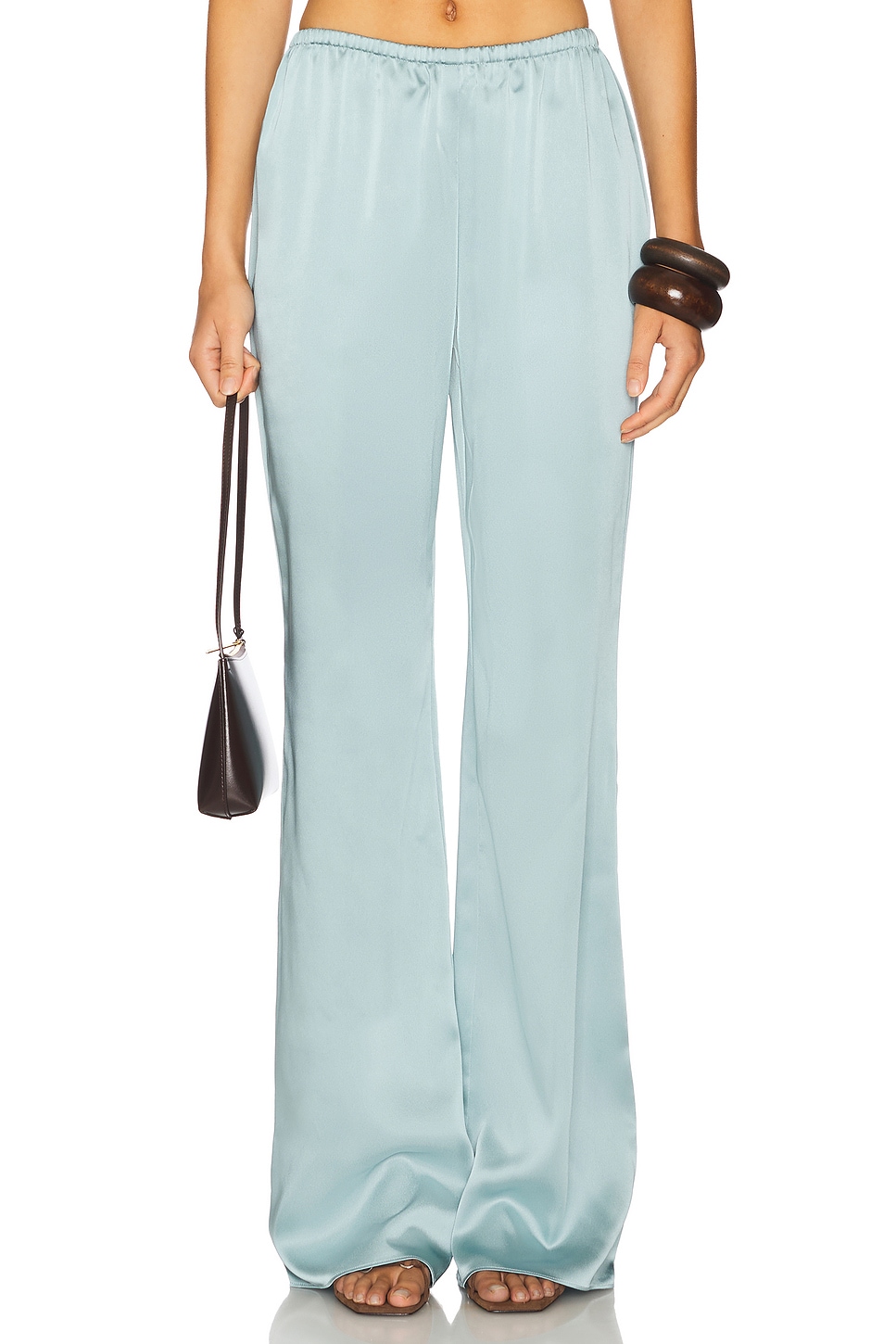 SEROYA Viva Satin Pants in Frosted Sea | REVOLVE