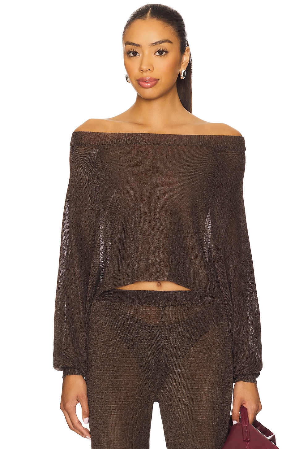 SEROYA Felicity Top in Slate Brown | REVOLVE