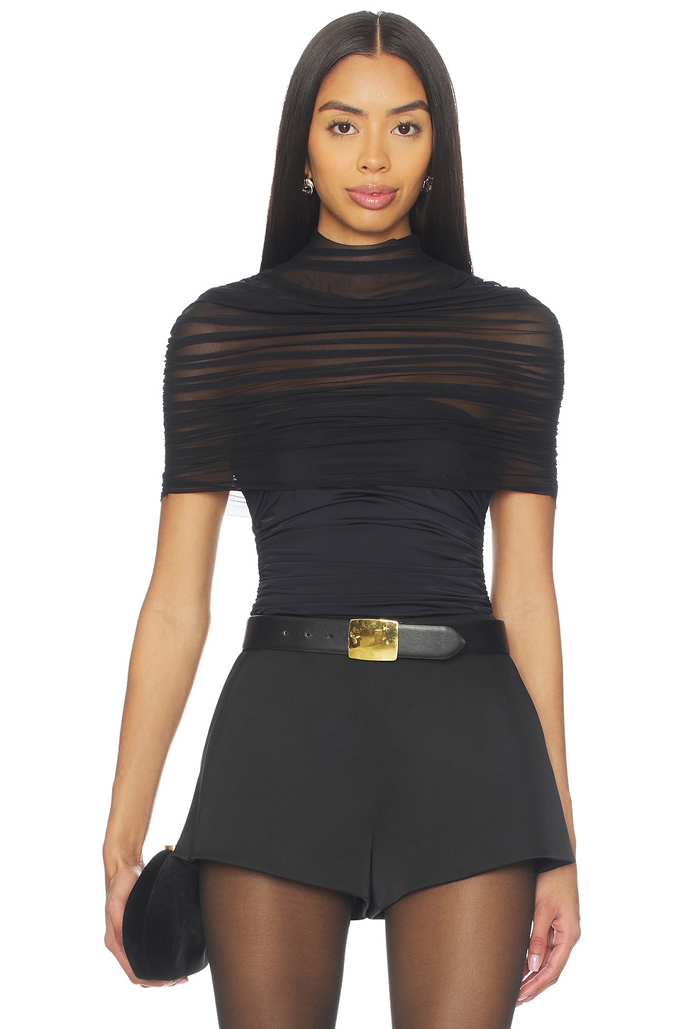 SEROYA Laila Mesh Top in Black | REVOLVE