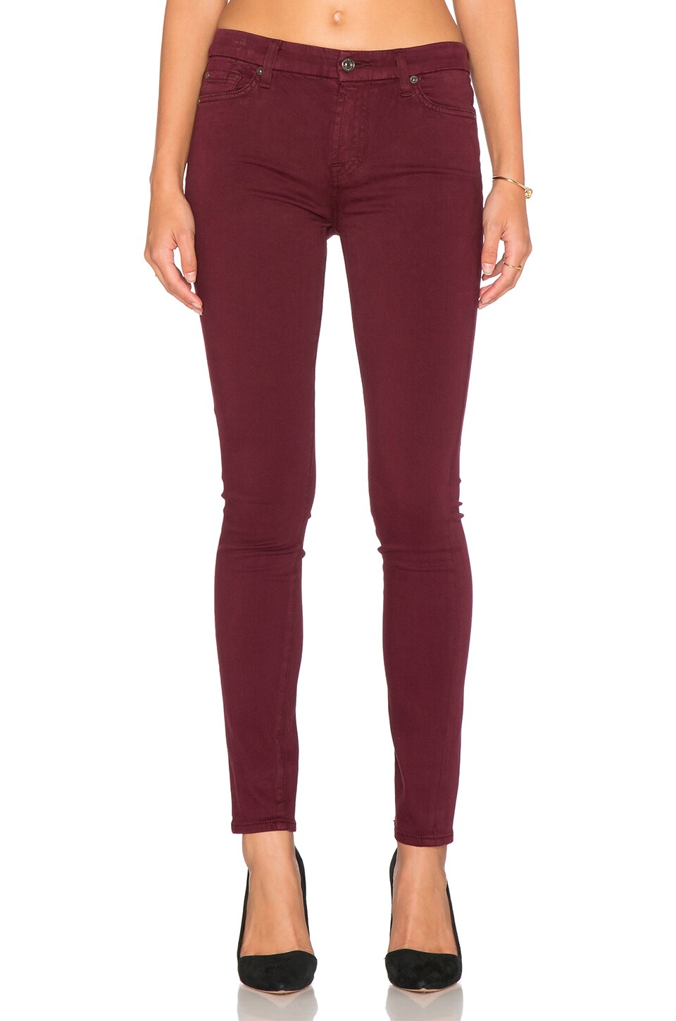 7 For All Mankind Contour Waistband Skinny in Dark Ruby Red | REVOLVE