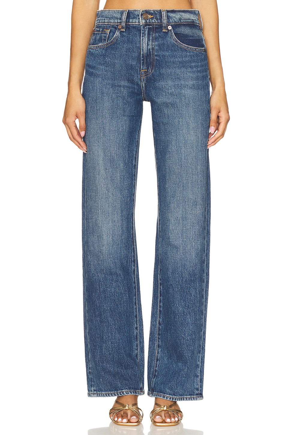 7 For All Mankind Tess Wide Leg in Jasper | REVOLVE