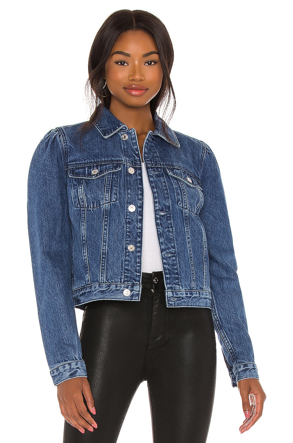 marriage routine valley 7 For All Mankind Puff Sleeve Classic Jean Jacket in Chambers | REVOLVE
