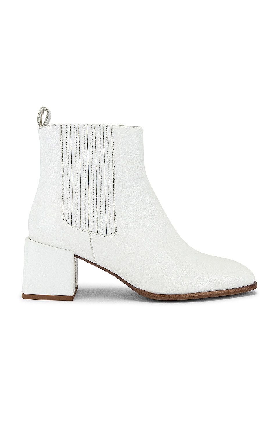 white leather bootie