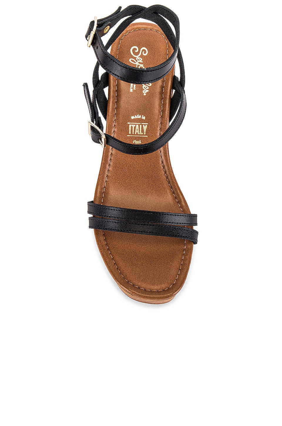 Seychelles Double Dip Sandal in Black Leather | REVOLVE