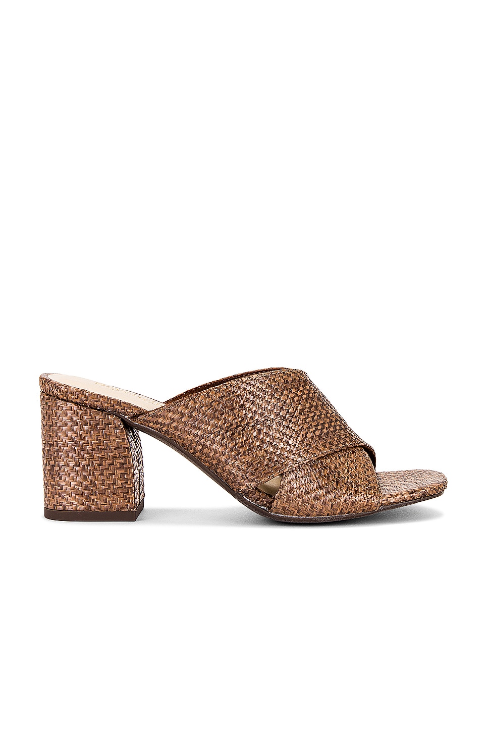 Seychelles Rafia Slides Seychelles Papaya in Brown Raffia | REVOLVE