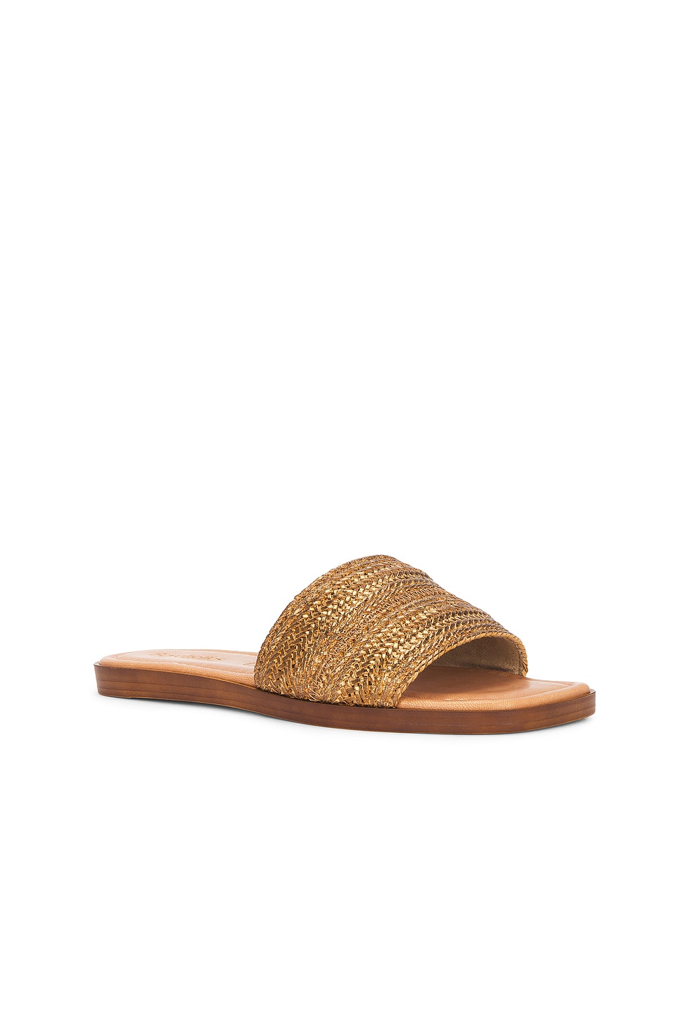 Seychelles Rafia Slides Seychelles Palms Perfection Slides in Bronze Metallic Raffia | REVOLVE