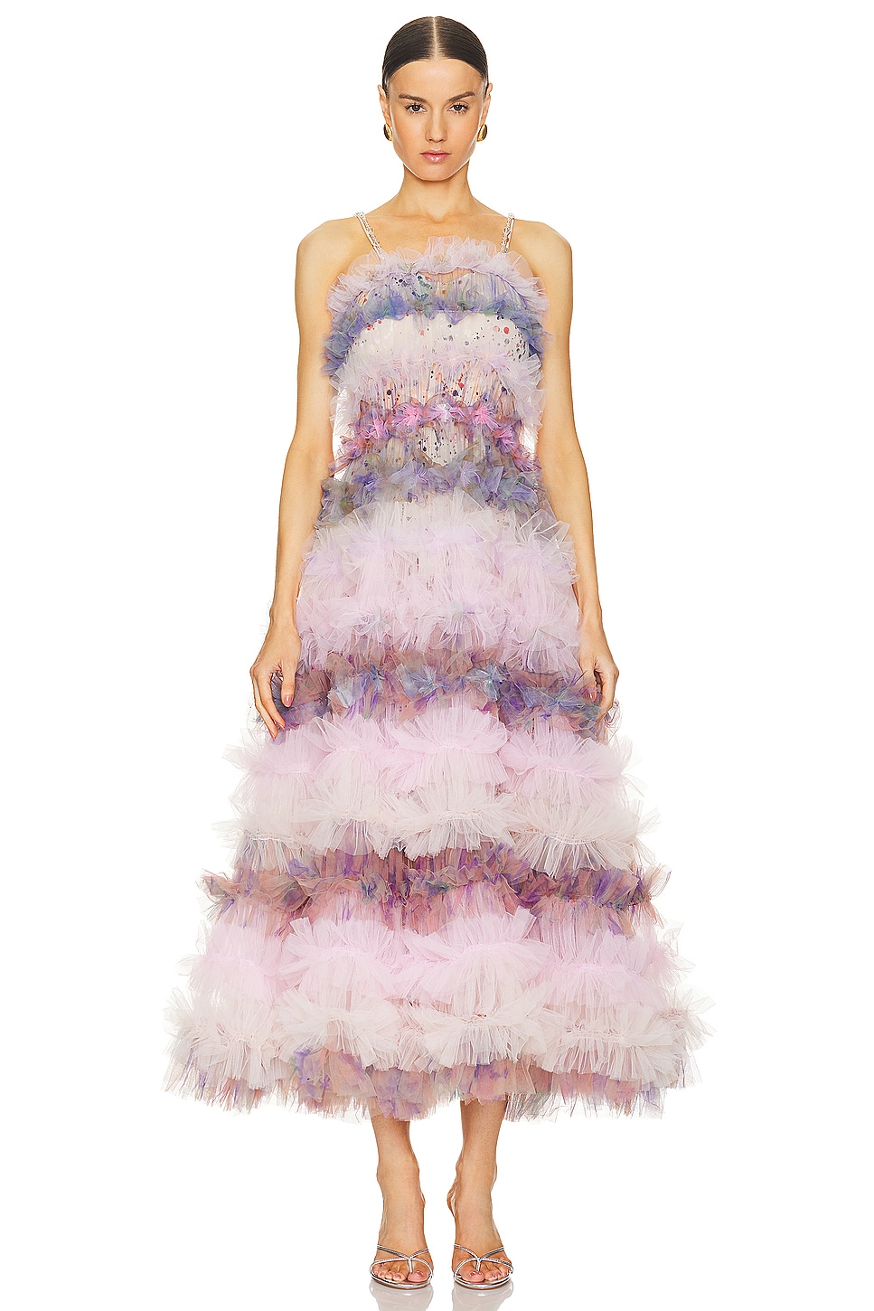 Susan Fang Tiered Tulle Dress in Pink | REVOLVE