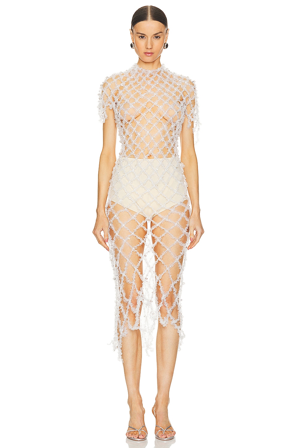 Susan Fang - Crochet Beaded Sheer Maxi Dress | Plush Susan Fang - Crochet Beaded Sheer Maxi Dress | Plush