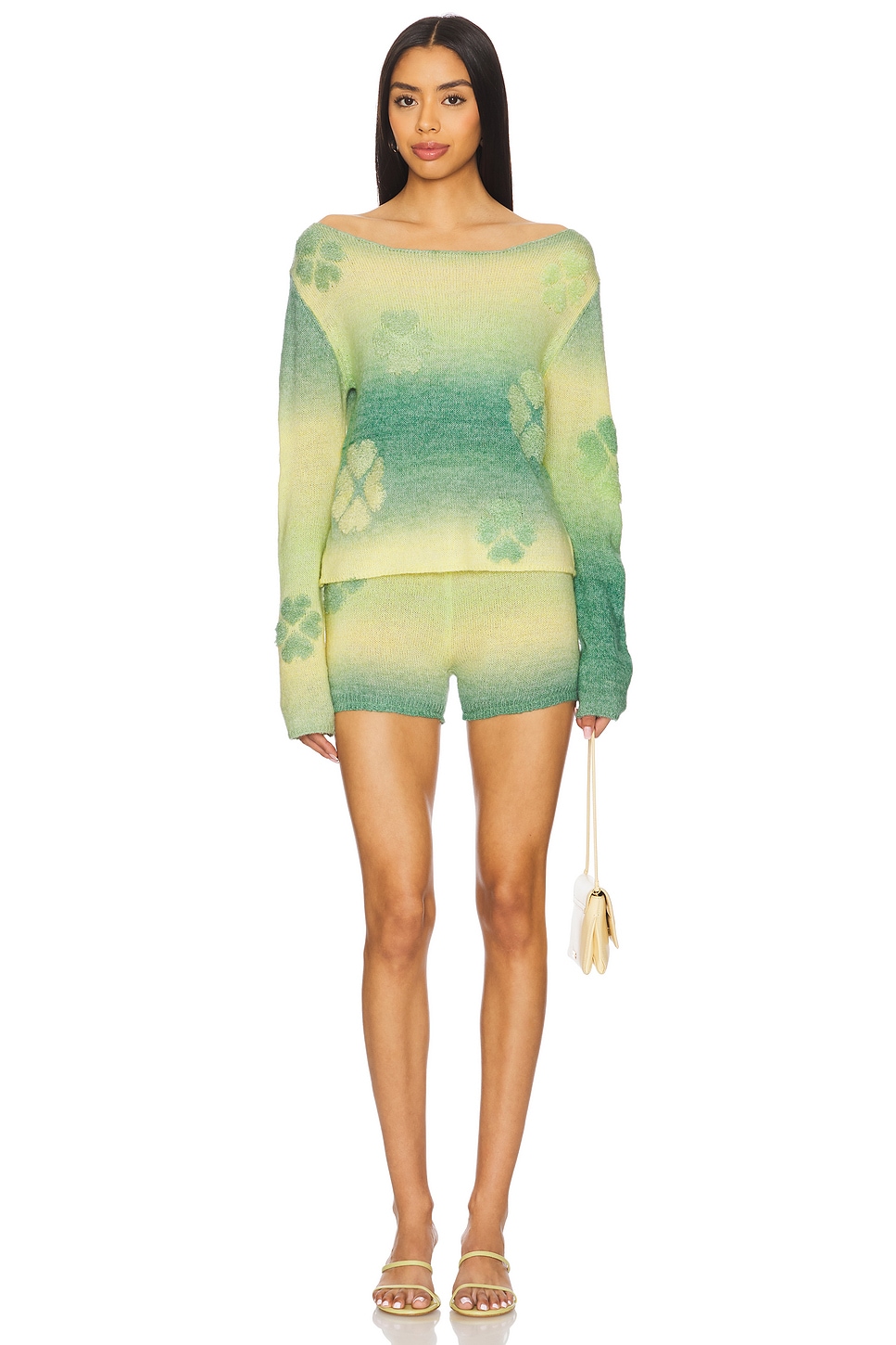 Gradient Clover Knit Mini Shorts - Thumbnail 5