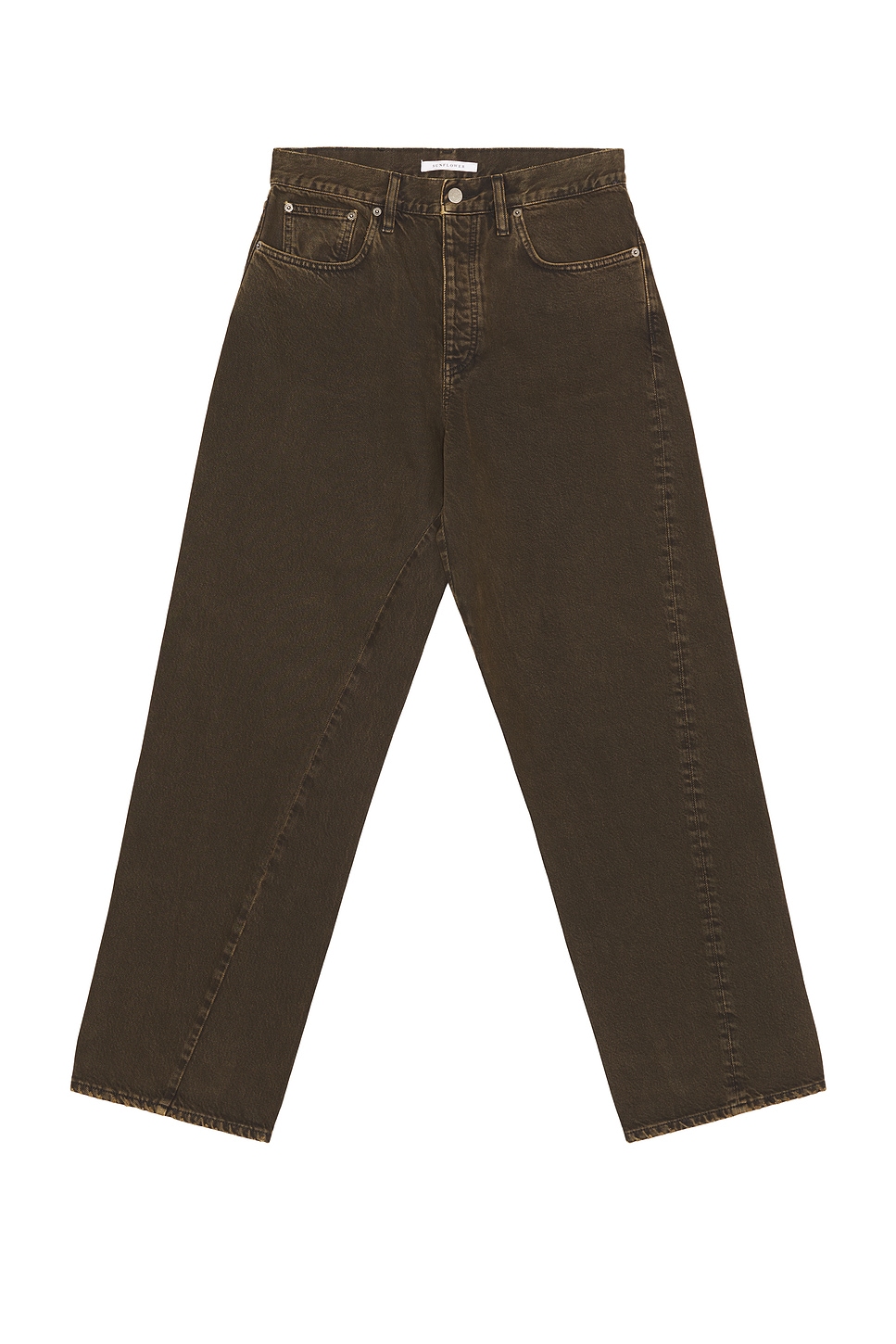 Sunflower Wide Twist Denim Pants in Overdyed Black Khaki | REVOLVE