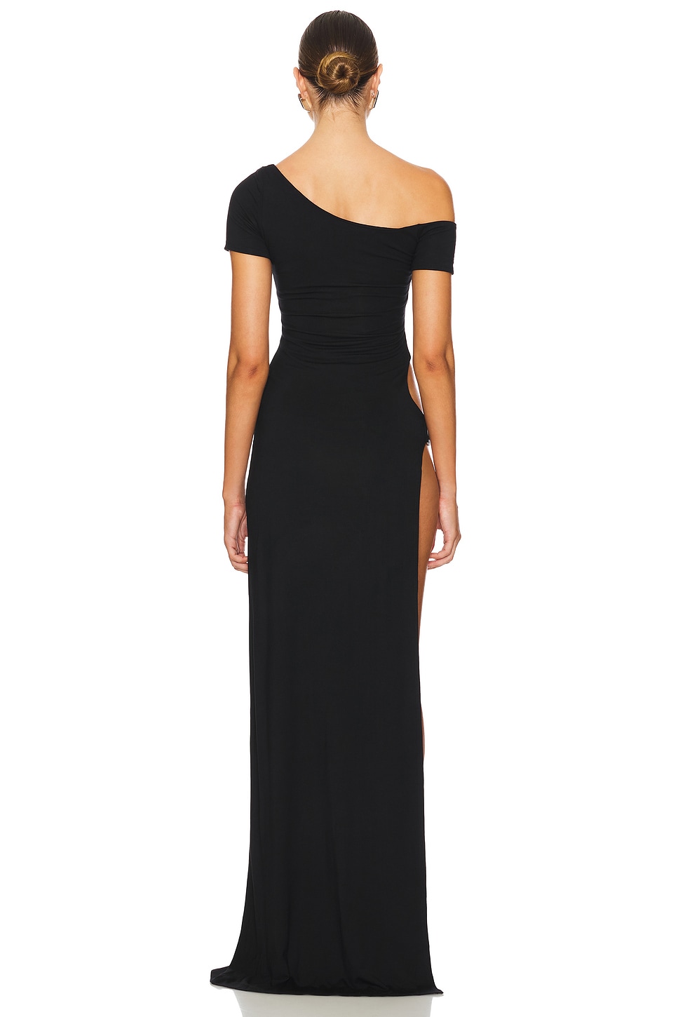 Sid Neigum Side Cutout Off Shoulder Dress in Black | REVOLVE