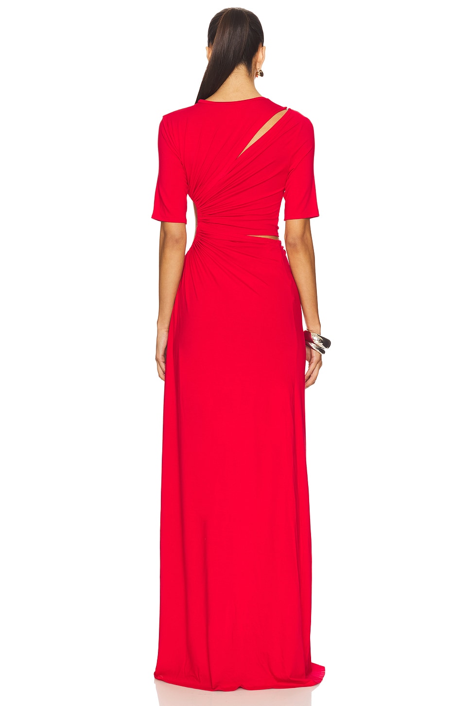 sid neigum gathered slit maxi dress Gathered Slit Maxi Dress