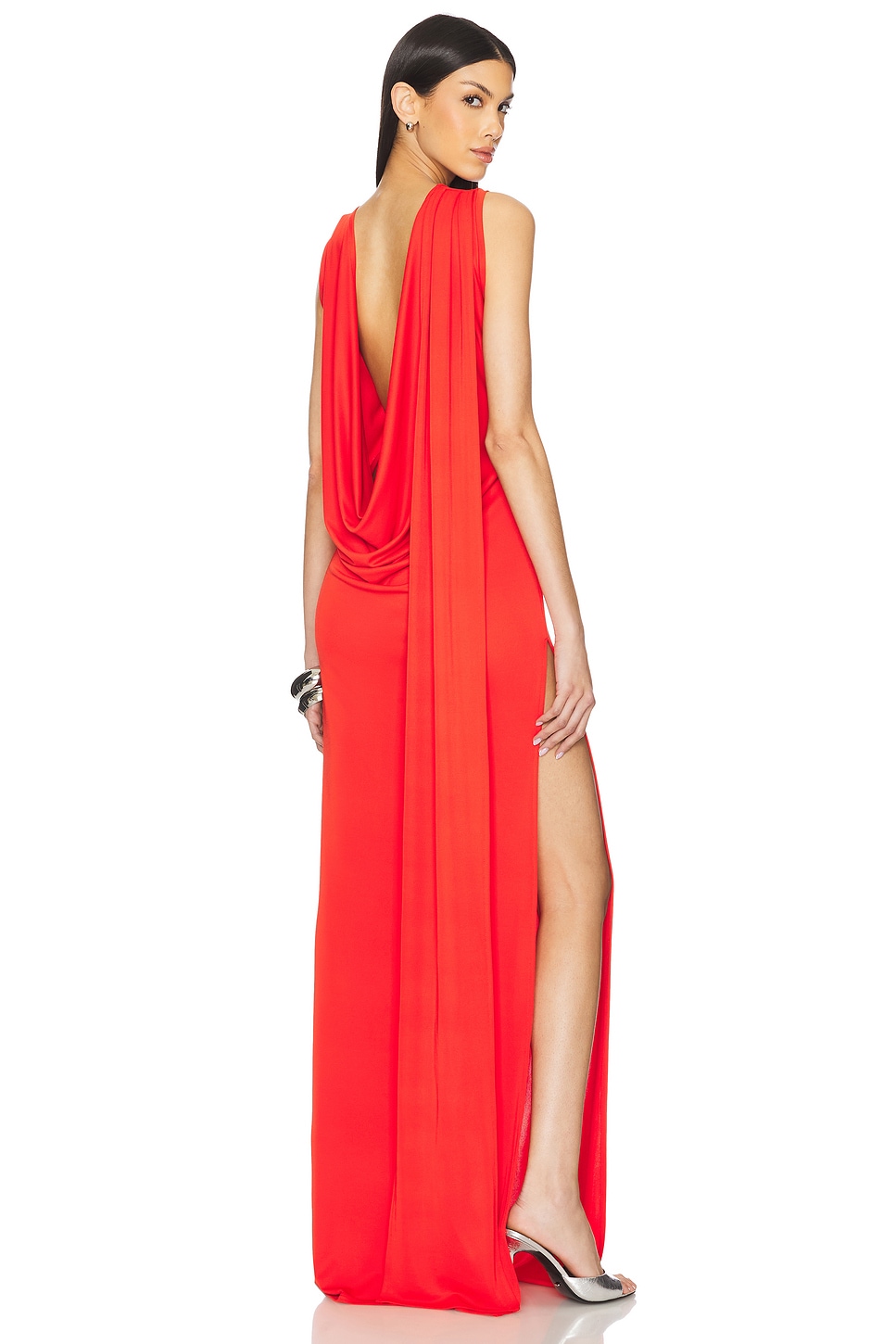 fitted lace wedding dress Plunging Back Cowl Dress in Scarlet XL (Made-to-Order) main image 0