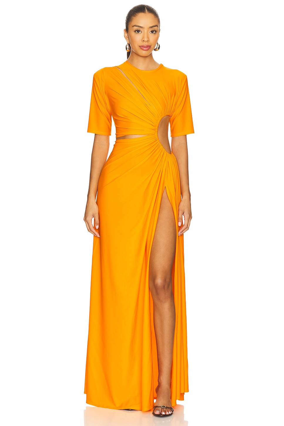 X REVOLVE Gathered Slit Dress