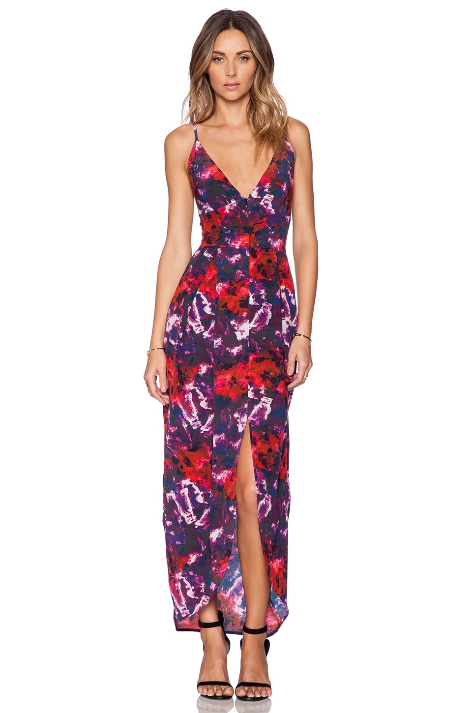 Shakuhachi Zip Front Maxi Dress in Moody Floral REVOLVE