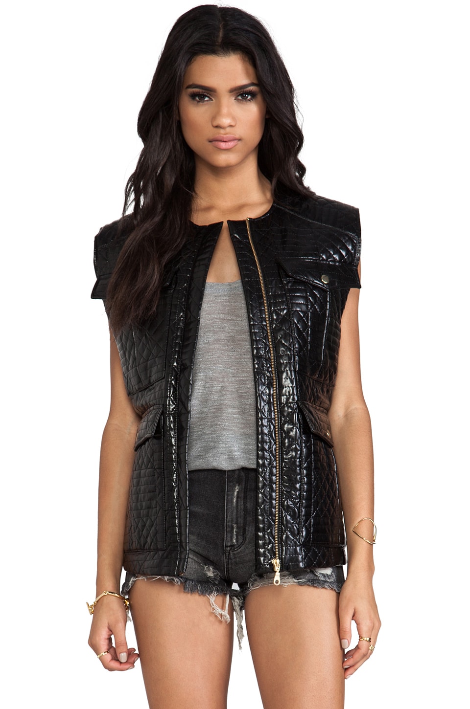 Shakuhachi Quilted Vest in Black REVOLVE
