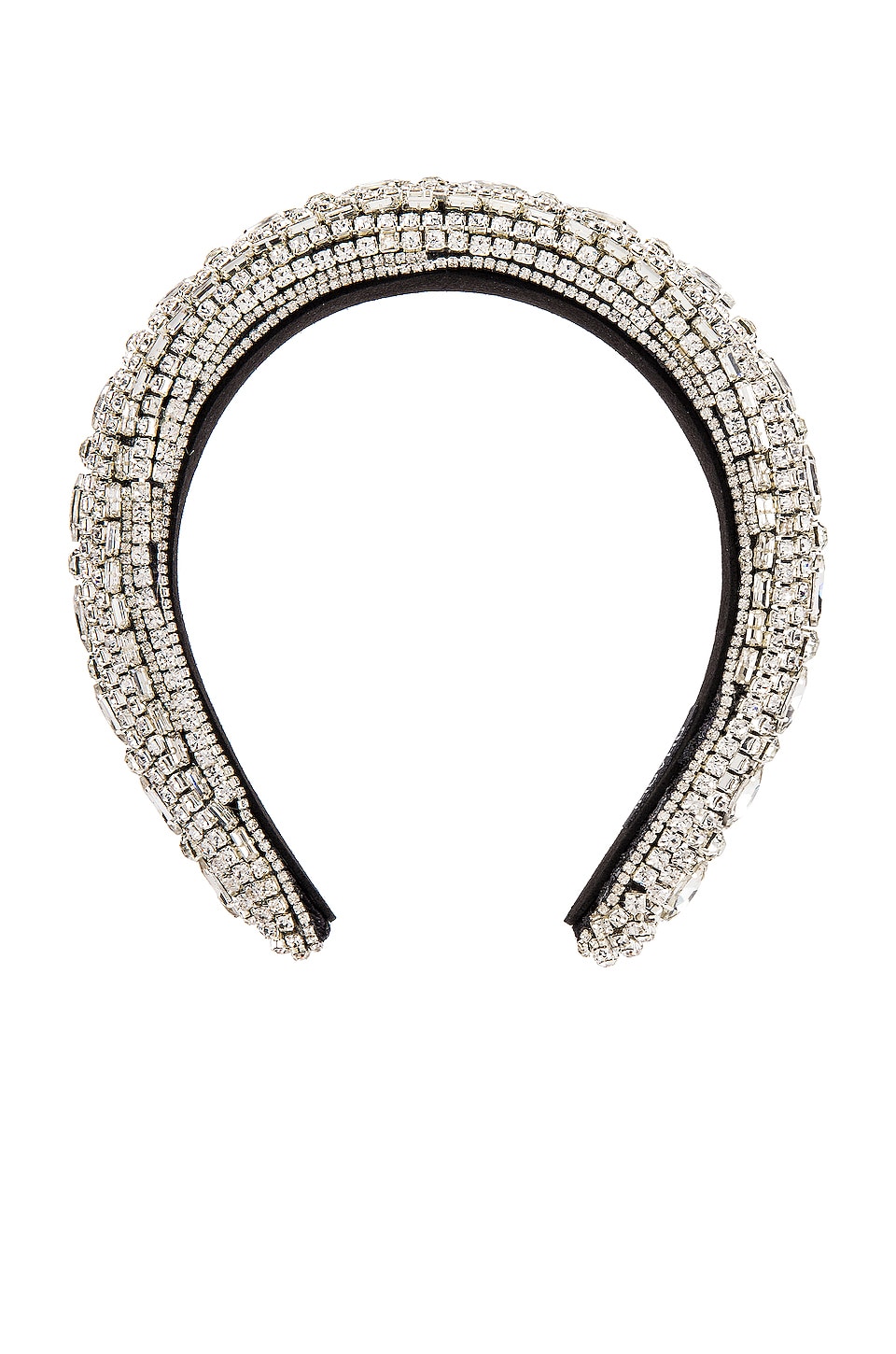 SHASHI Empress Headband in Black & Crystal