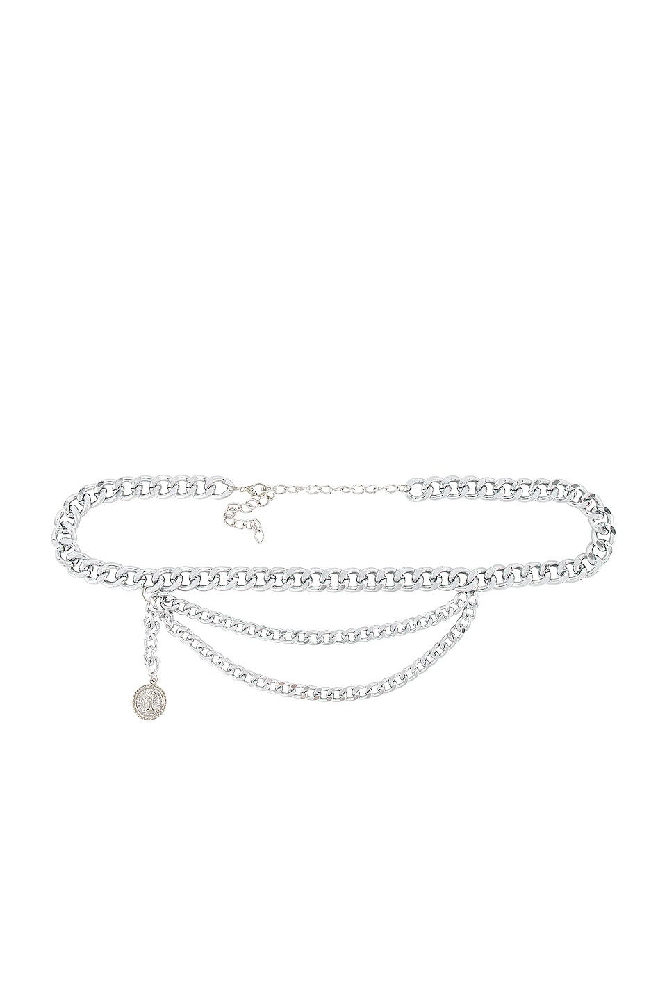 SHASHI Classic Layered Coin Belt in Silver