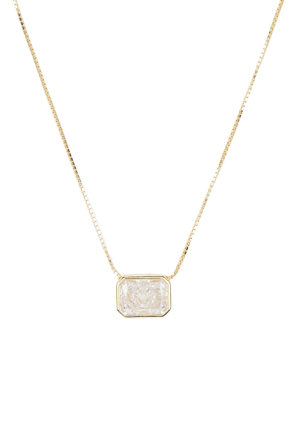 Emerald Cut Bezel Necklace