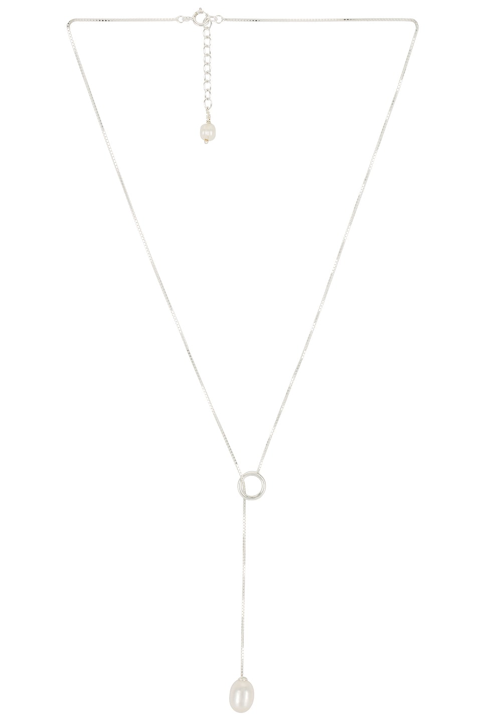 Triangle and Circle Lariat Necklace Sterling Silver Triangle and Circle Lariat Necklace Sterling Silver