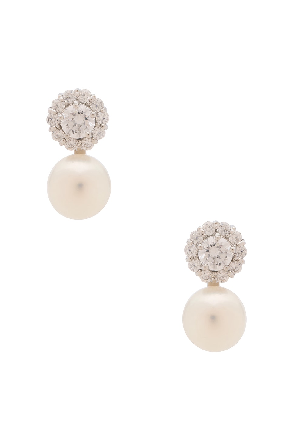 Halo Stud Pearl Drop Earring