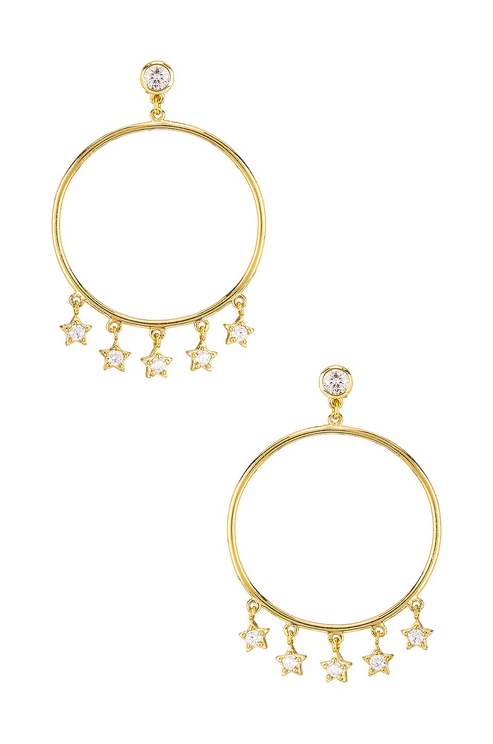 SHASHI Star Dangle Hoop Earrings in Gold REVOLVE