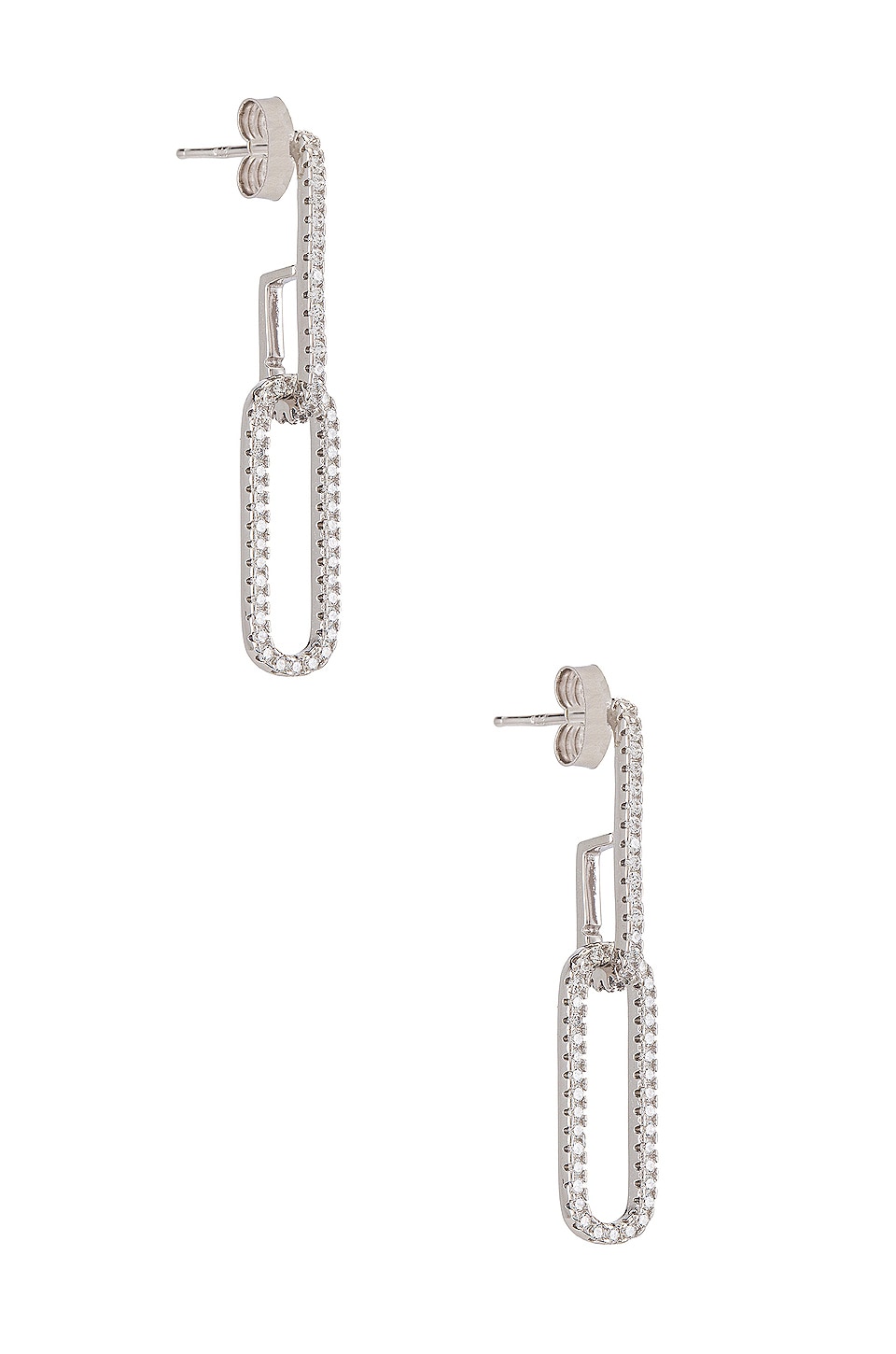 Image 1 of Staple Pave Earring in Silver