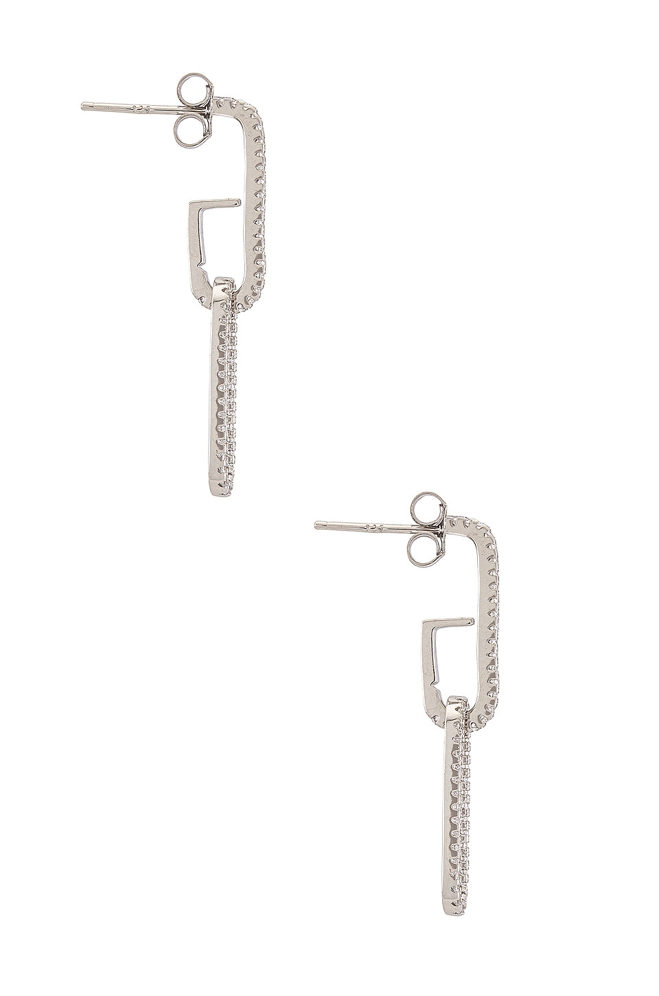 SHASHI Staple Pave Earring in Silver