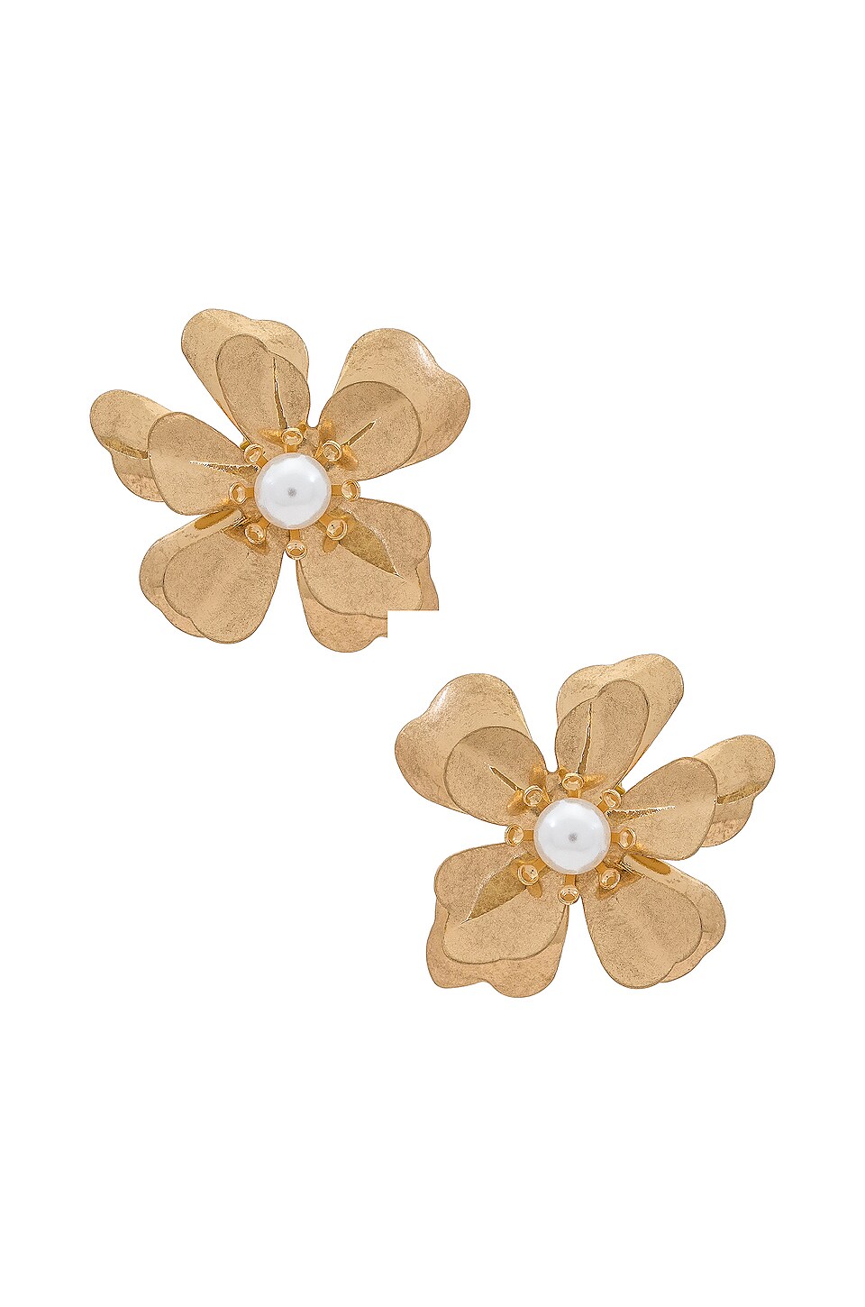 SHASHI Flower Earrings in Gold