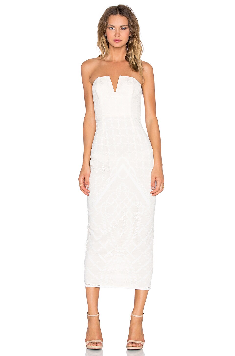white corset midi dress