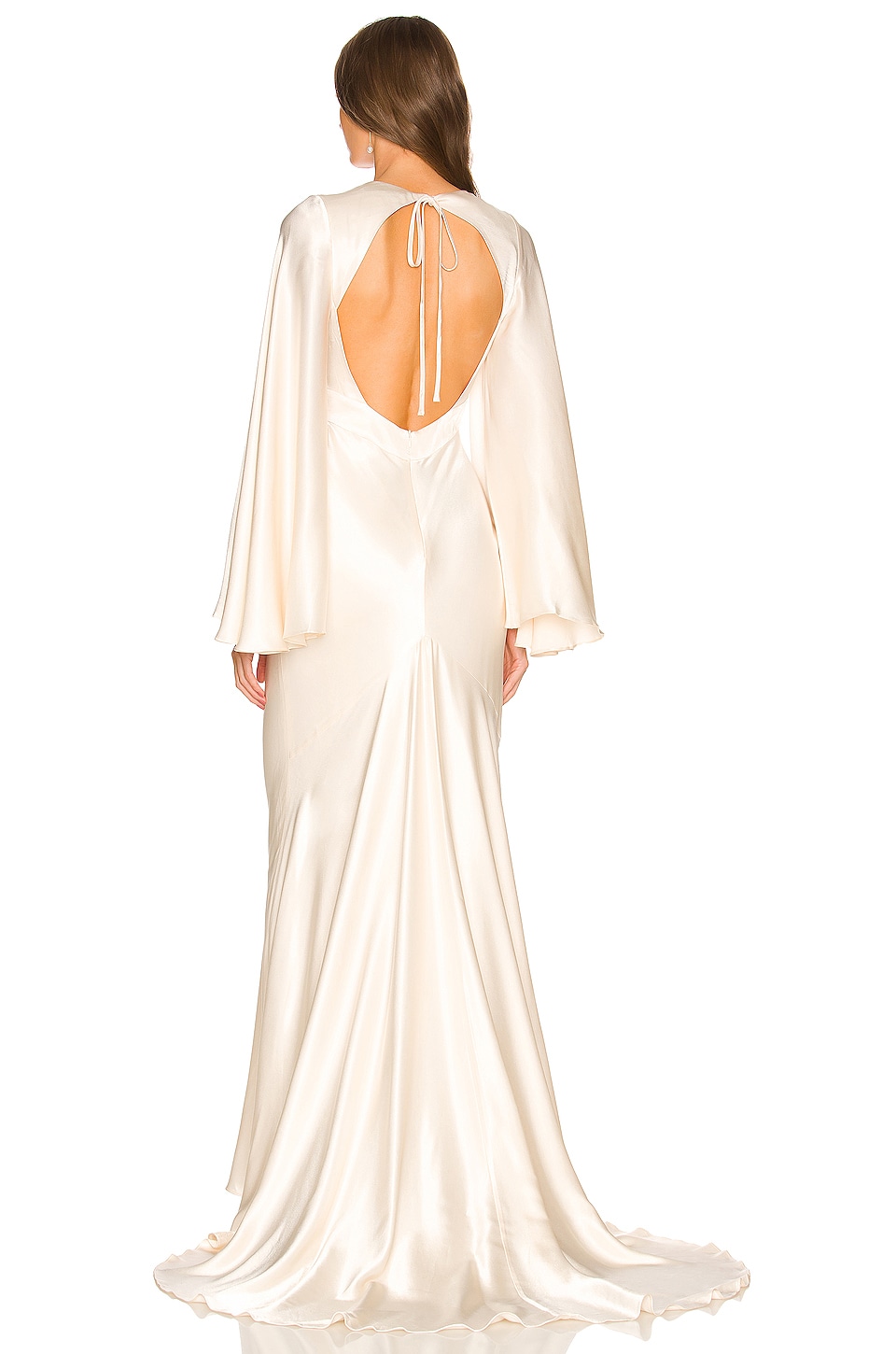 La Lune Circle Sleeve Backless Maxi Dress