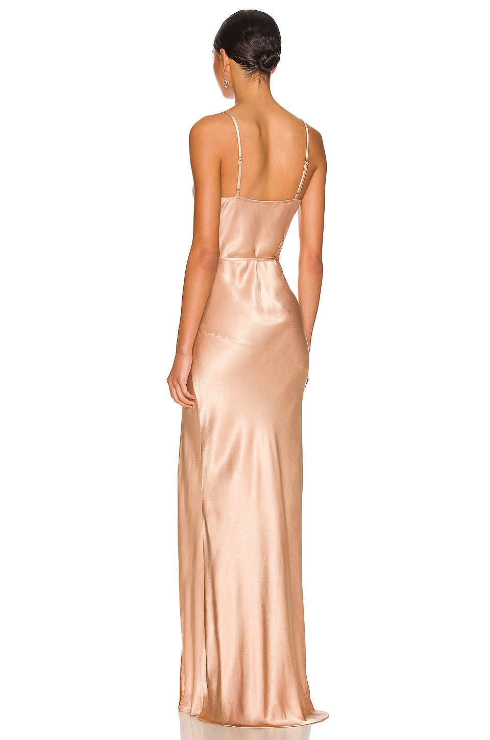chinese dress ladies Satin Plunging Cowl Neck Maxi Dress - Mulberry main image 0