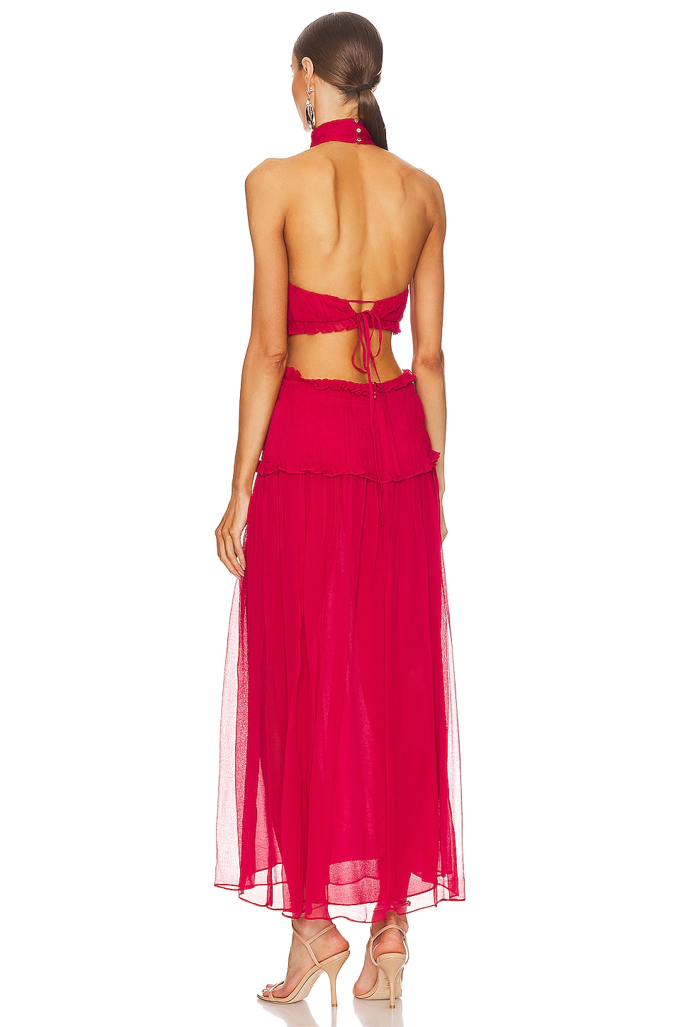 Shona Joy Marquis High Neck Cut Out Midi Dress thumbnail