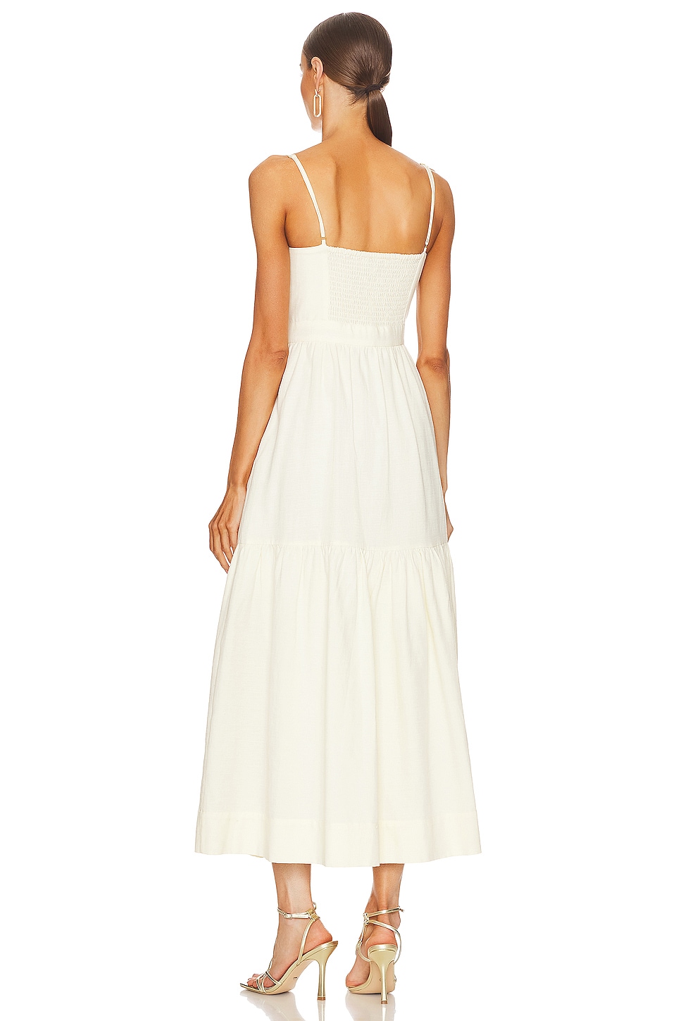 Shona Joy Cecilia Twist Bodice Midi Dress in Cream | REVOLVE