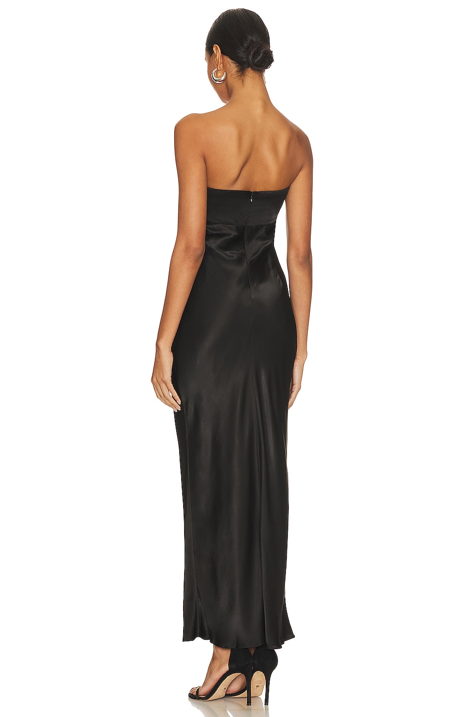 white christmas dresses Strapless Lace Cut Out Maxi Dress