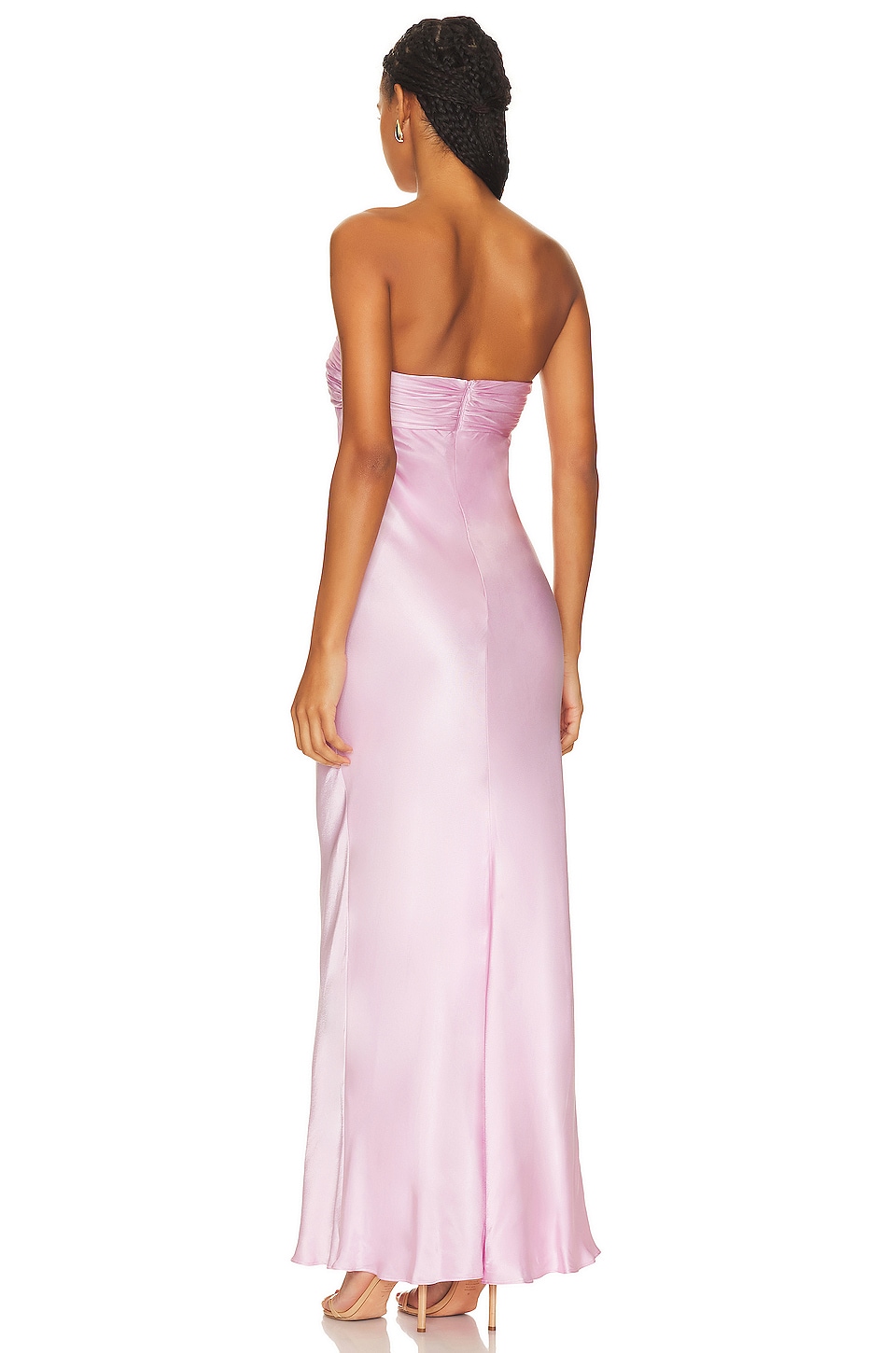 Shona Joy La Lune Strapless Ruched Bodice Maxi Dress in Peony | REVOLVE