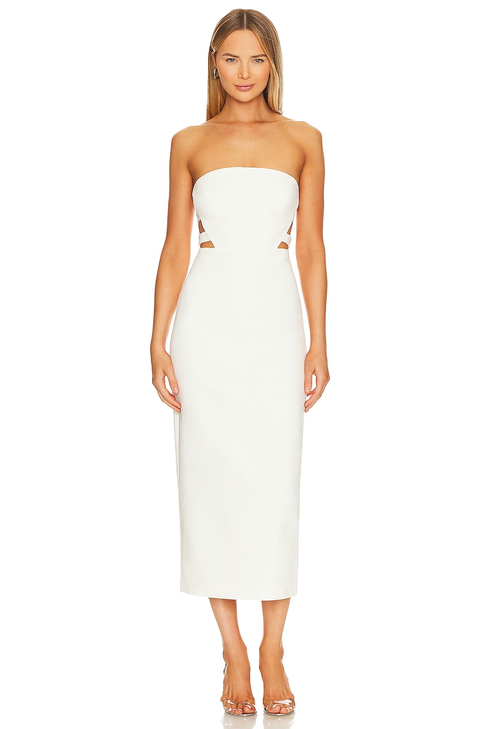 Shona Joy Amura Midi Dress in Cream | REVOLVE