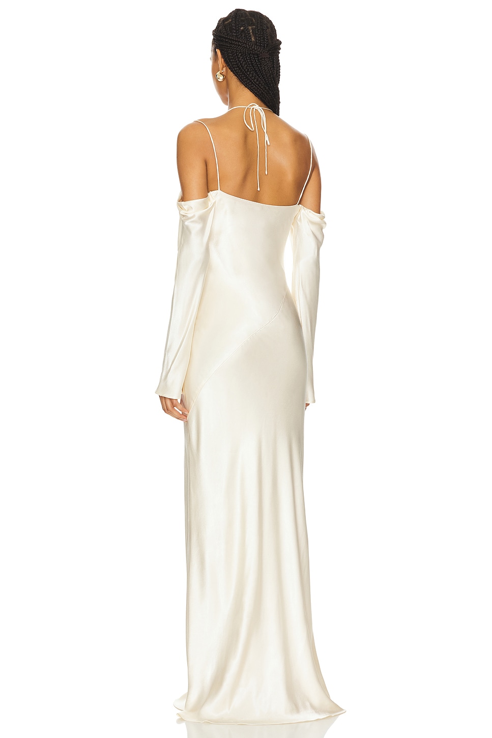 La Lune Off Shoulder Tie Maxi Dress