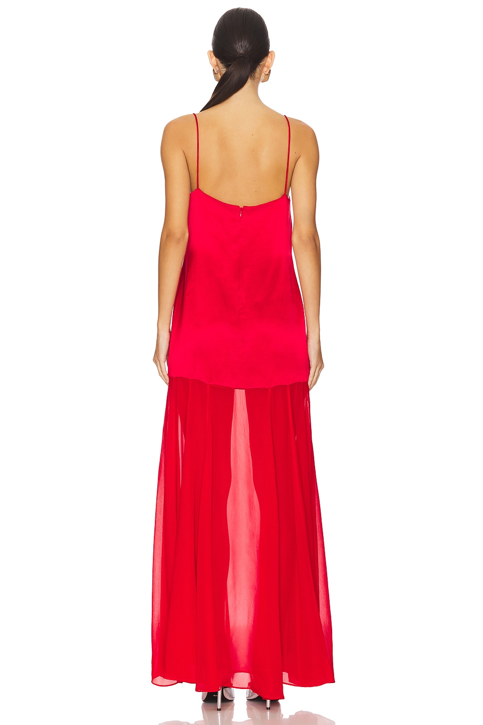 green emerald velvet dress Shona Joy Moraya Dropped Waist Maxi Dress Chilli Size main image 1