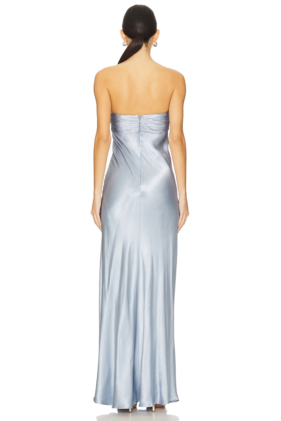 La Lune Strapless Ruched Bodice Maxi Dress - Thumbnail 3