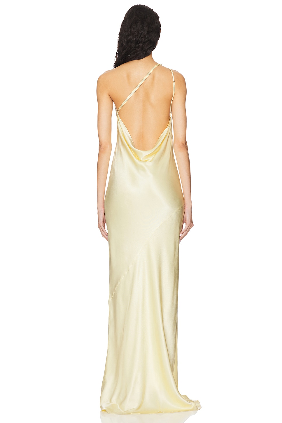 La Lune One Shoulder Cowl Back Maxi Dress - Thumbnail 3