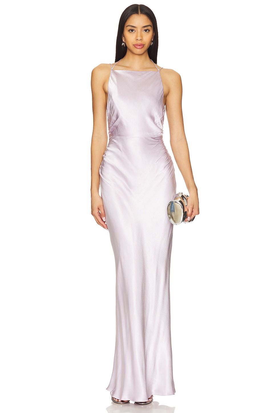 【Shona Joy】シャーリングマキシドレスlune high neck ruched La Lune High Neck Ruched Maxi Dress | Lilac | Dresses