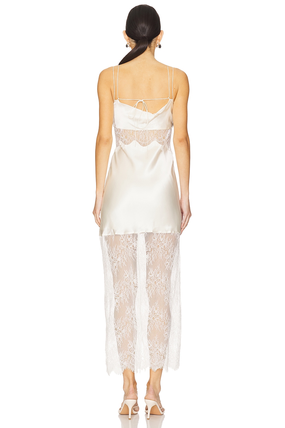 lace maxi slip dress Stolen Stores SWAN SLIP LACE YELLOW MAXI DRESS main image 1