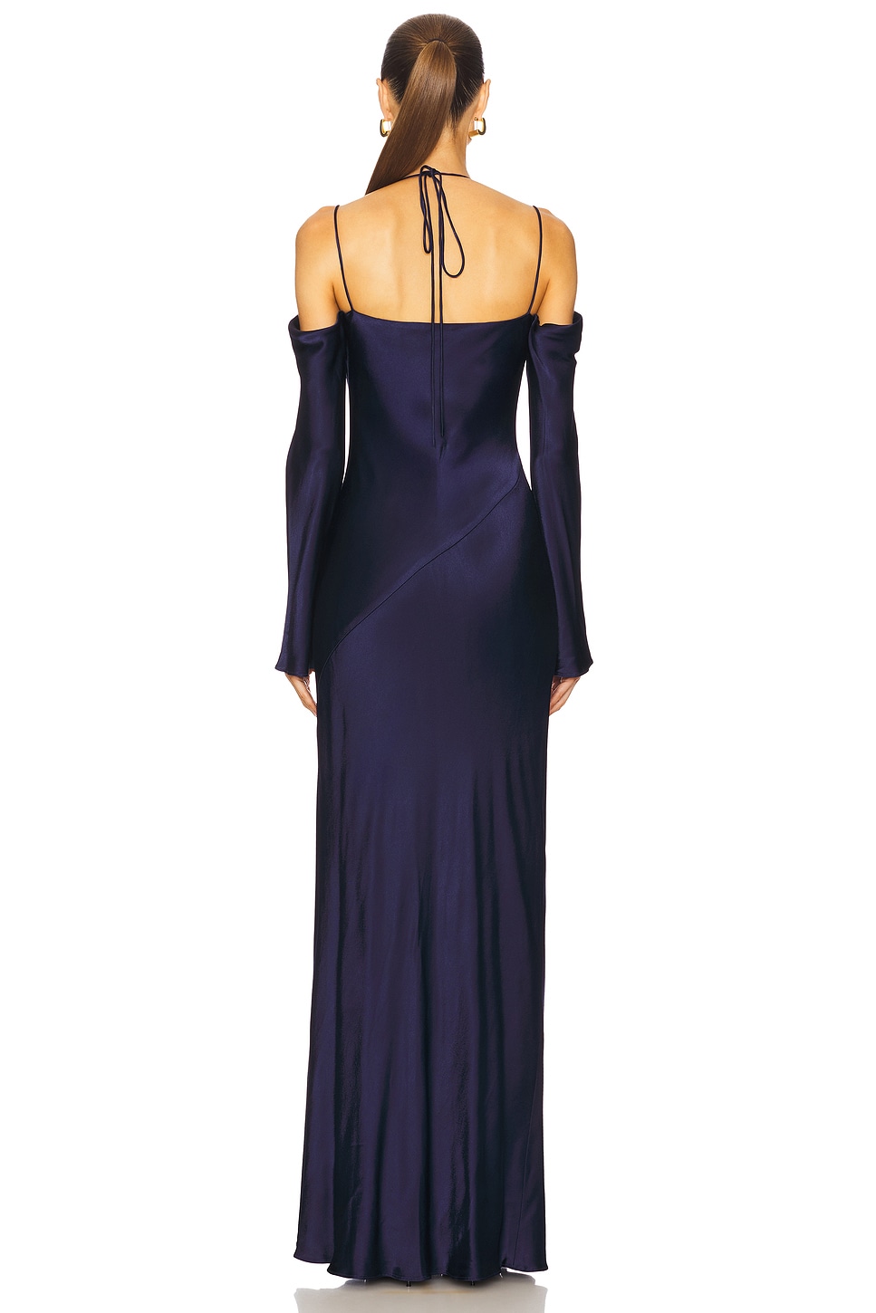 La Lune Off Shoulder Tie Maxi Dress