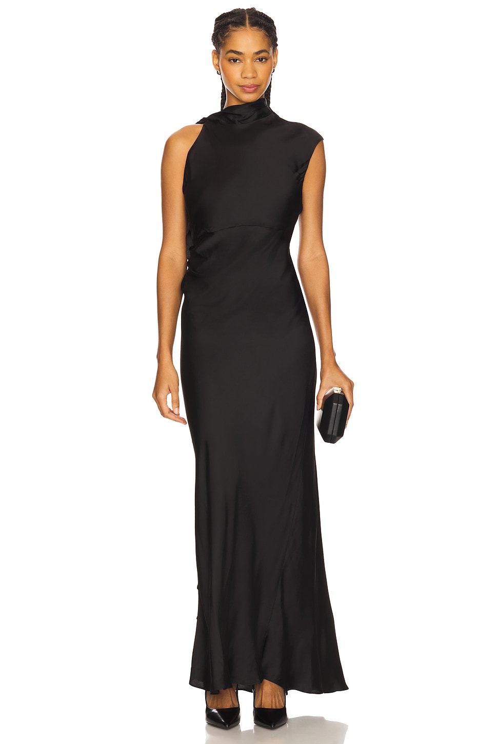 Agnes Draped Ruffle Maxi Dress