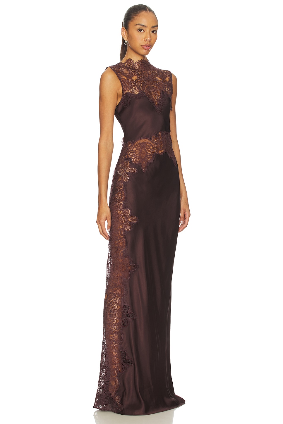 chinese dress ladies Ronny Kobo Women's Naila Lace Maxi Dress, Chocolate Brown, Medium at Amazon  Women's Clothing store
