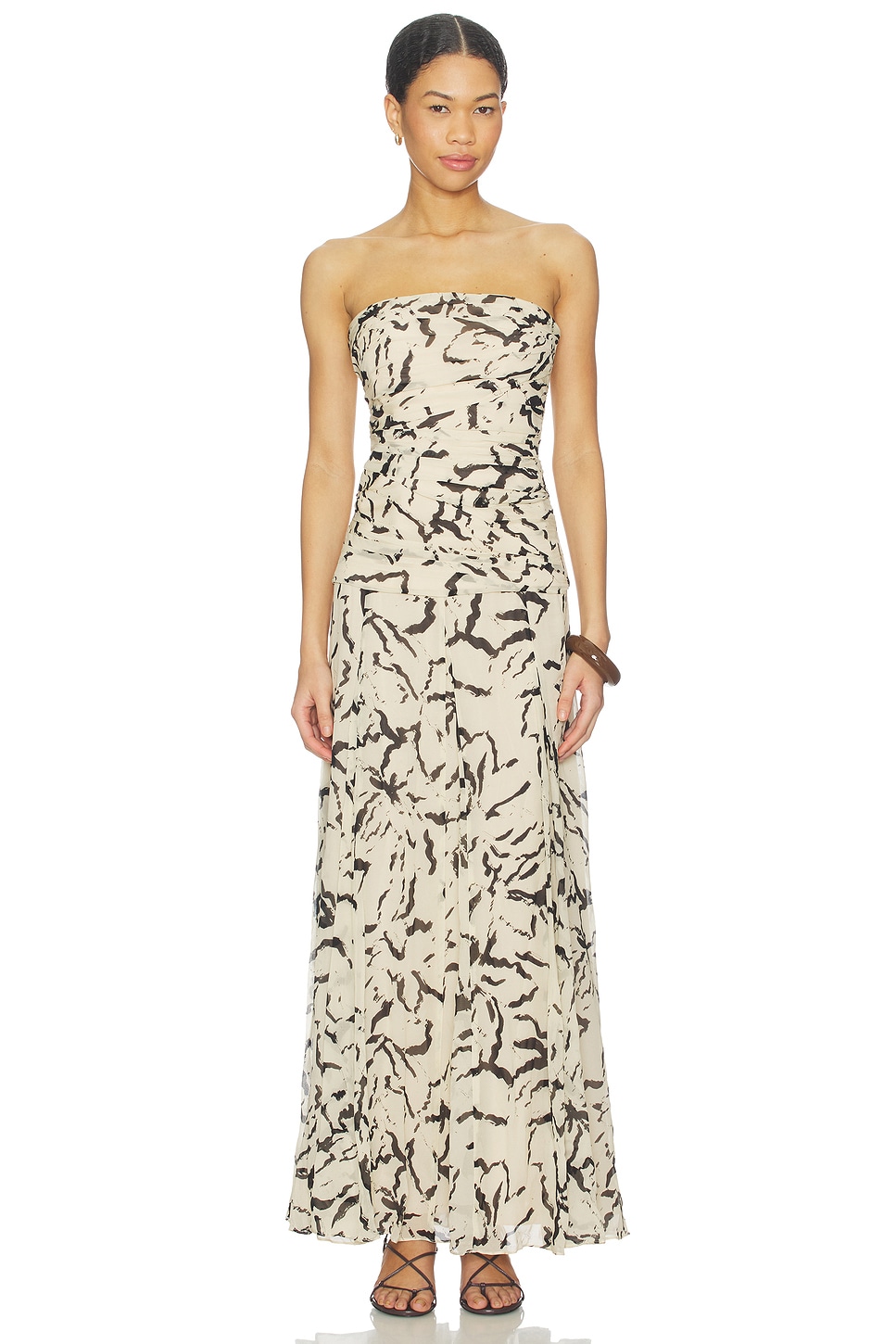 Rea Strapless Panelled Maxi Dress - thumbnail 2