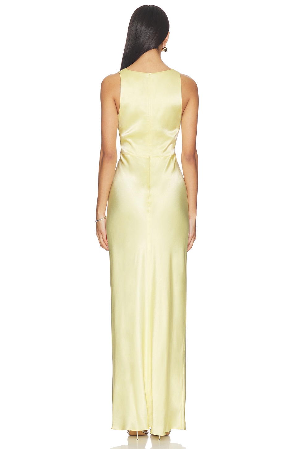 club l halter neck maxi dress Living High | White Halter-Neck Maxi Dress With Long Sleeves