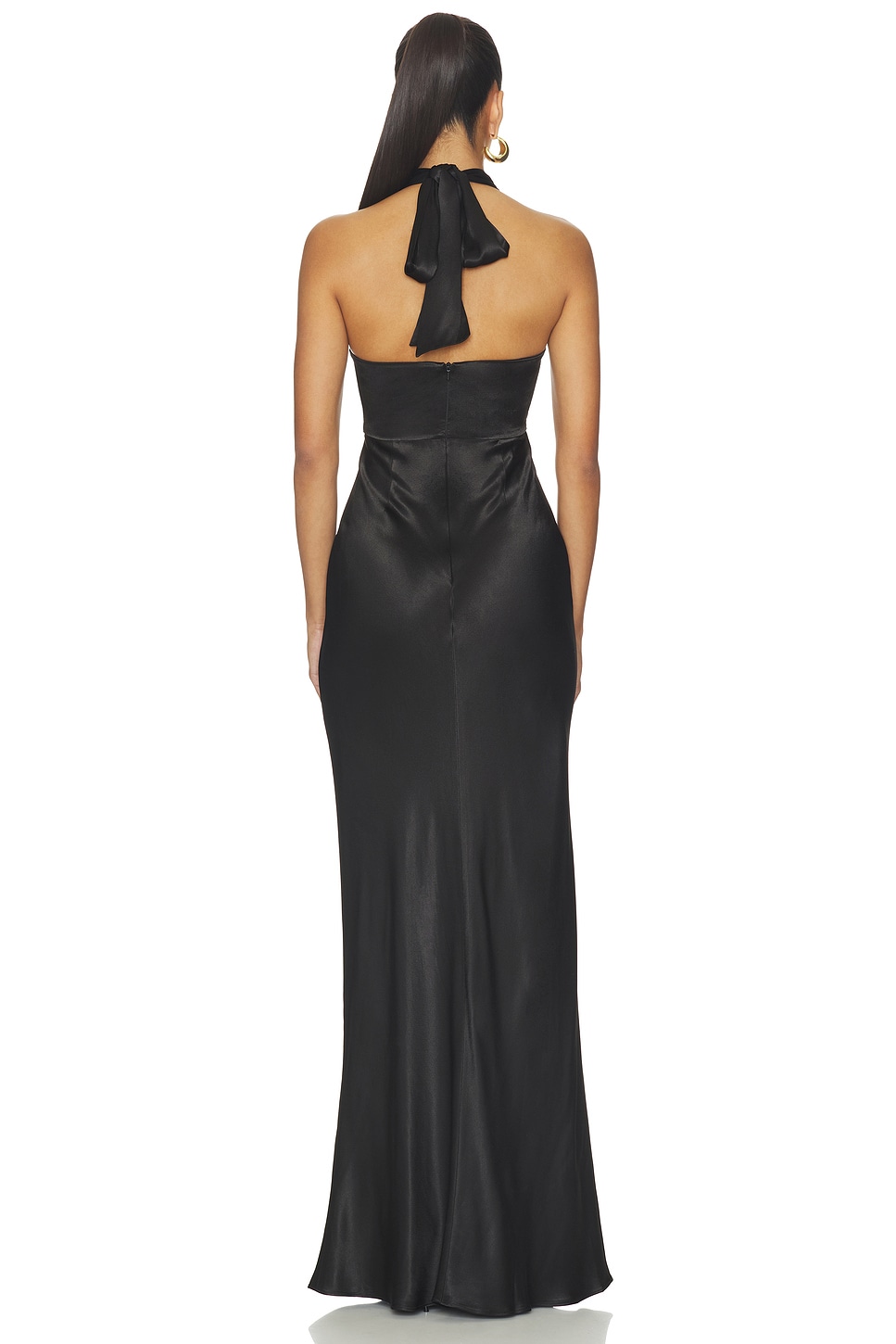 shona joy la lune ruched halter maxi dress Shona Joy - La Lune Ruched Halter Maxi Dress - Cream